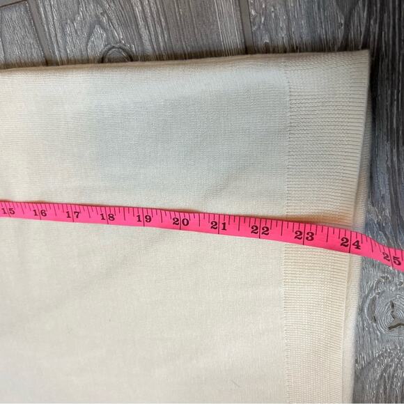 NWOT Diane Von Furstenberg cream wool silk sweater open cross back sz S - Picture 5 of 9